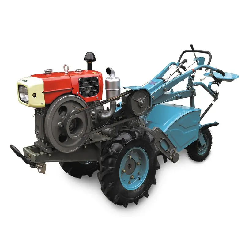 8HP 12HP 15HP Mini tracteur à main à deux roues, laboureur agricole, cultivateur noir pour ferme, ensemble de puissance en acier, type de poids