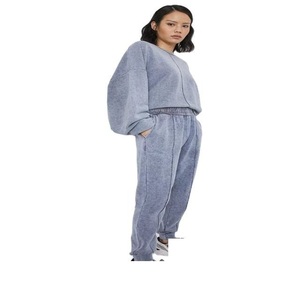 Conjunto Deportivo Personalizable para Mujer 2026, de Alta Calidad, Lavado Ácido, Poliéster, Sudadera con Capucha Oversize y Pantalones, Tallas Grandes - Product Image 1