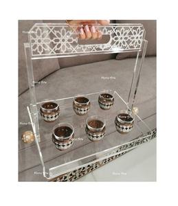 Porte-gobelets en acrylique transparent au design classique avec 12 trous, meilleure qualité, forme rectangulaire, porte-gobelets en verre en vrac - Product Image 4