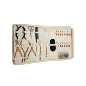 Professional Stainless Steel Extension <b>Tools</b> Kit For Salons <b>Work</b> Use Loop Needle & Clips With Pliers set - Product Image 1