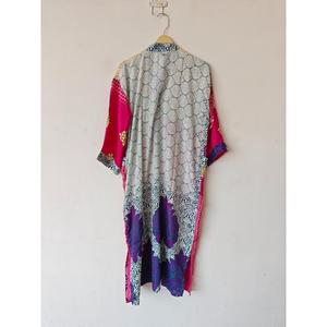 Vieux Patchwork Bikini Cover Up Soie Kimono Robe Indienne Robe De Chambre Maternité D'été Vêtements Longue Robe Recyclé Vêtements De Plage - Product Image 6