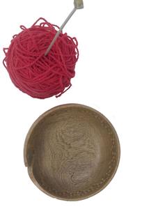 Grand bol en fil de bois fabriqué à la main, bol au crochet au design unique, support de fil pour tricoter la décoration au crochet - Product Image 5