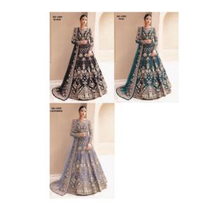 Designer Heavy Net Floor Length Gown Fully Embellished with Stonework and Lace Detailing <b>for</b> Festive Wear Available <b>for</b> Sale - Product Image 1