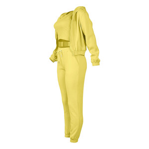 Ensemble de survêtement d'entraînement solide 3 pièces pour femmes avant sans couture Hip Lift Yoga Legging taille élastique soutien-gorge de sport à manches longues séchage rapide - Product Image 6