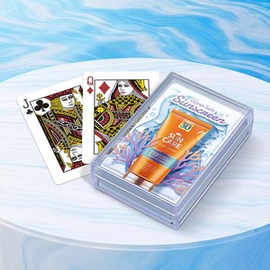 Cartes à jouer personnalisées OEM en papier et plastique S113 format Bridge, boîte en plastique – Cadeau promotionnel de marque pour les soins de la peau, usage familial unique - Product Image 5