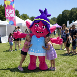 Costume de mascotte gonflable Baige 2,2 m, fille troll rose, costume de personnage de dessin animé en <span class=keywords><strong>peluche</strong></span> pour adultes, événements - Product Image 1
