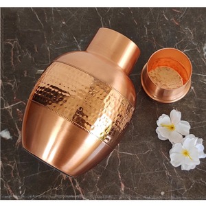 Venta caliente 600ml Shaker con filtro de plástico Botella de cobre India aislada por vaso de cobre de acero inoxidable - Product Image 3