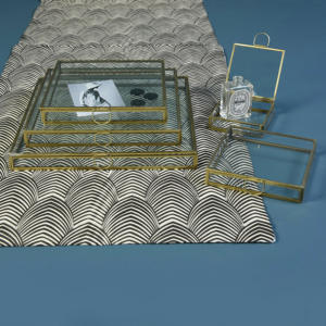 Joyero de cristal transparente con marco de Metal dorado de lujo, particiones de patrón cuadrado para organizar almacenamiento, espejo de exhibición, caja de latón - Product Image 6