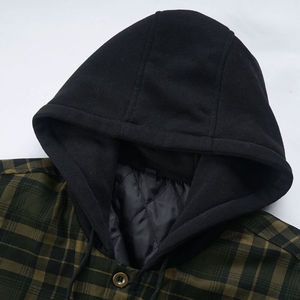 เสื้อแจ็คเก็ตผ้าฟลานเนลลายสก็อตบุผ้าสำหรับผู้ชาย มีฮู้ด อุ่นสบาย ติดกระดุม สำหรับฤดูหนาว สวมใส่สบายๆ หรือทำงาน ขายส่งจากโรงงาน รับผลิตแบบ OEM จำนวนมาก - Product Image 6