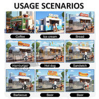 Camion de restauration mobile de rue : Chariot à glaces, hot-dogs, frites, bonbons, café, traiteur, food truck