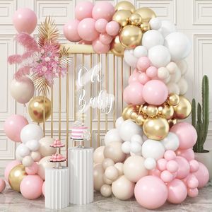 Kit di Palloncini Decorativi MIQI XPKF-549 per Feste Femminili <span class=keywords><strong>con</strong></span> Logo Personalizzato, Set in Rosa, Oro Metallizzato, Bianco Sabbia e Lattice - Product Image 1