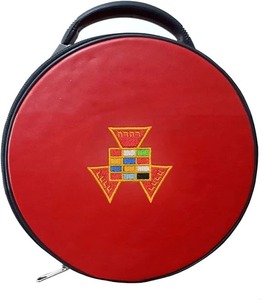 Étui pour casquette de maître-cérémonier de l'arche royale maçonnique, rouge |   Sac de transport pour chapeau, sangle solide pour le transport à la main - Product Image 5