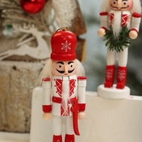 2025 Offre Spéciale Noël Casse-Noisette En Bois Ensemble 5pcs Classique Rouge et Blanc Casse-Noisette Décoration De Fête De Noël