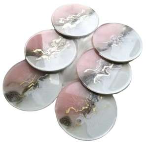 Juego de posavasos de resina artística con purpurina y colores pastel alfombrillas epoxi hechas a mano ideales para mesa de salón y regalos - Product Image 3