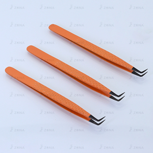 Black Plasma Tips Eyelash Extension Tweezers <b>High</b> Precision Slim 45 Degree & 90 Degree <b>Boot</b> Volume Lash Tweezers - Product Image 4