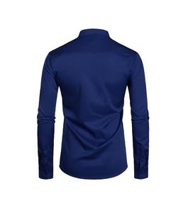 Slim Fit hommes robe chemise à manches longues bureau d'affaires décontracté robe formelle chemises vêtements de plein air hommes vêtements - Product Image 4