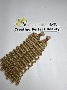 Venta al por mayor 100% cabello humano virgen vietnamita cutícula cruda alineada rubio rizado profundo para 8 "-32" longitud 3 años de pelo de por vida - Product Image 2