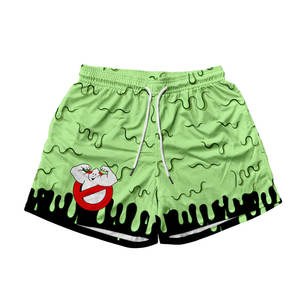 2025 Custom Men's High Street Style 100% Poliéster Gymbusters Cordón Pantalones cortos de malla Sublimación básica Ecológico Sólido - Product Image 1