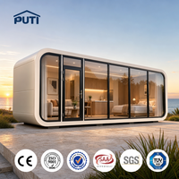 Cabine flottante Apple Cabin River Lounge de 20 pieds avec bar de service, sièges pour invités, vitrage décoratif et extérieur durable pour utilisation en bord de mer