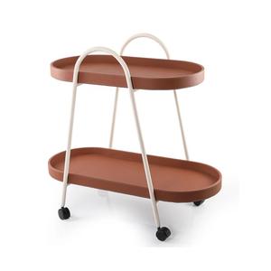 Iron Two Different Color <b>Serving</b> <b>Trolley</b> Cart With Industrial Charm Perfect for Bedroom Organization and Decor - Product Image 3