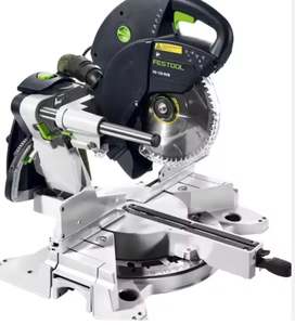 Sierra Ingletadora Deslizante Automática Doble KS 120 de la Mejor Calidad, Paquete con Extractor de Polvo T-LOC + CT 48, Sierra Eléctrica Industrial para Madera y Metal - Product Image 2