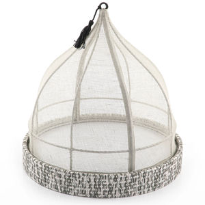 Luxury Rattan <b>Round</b> <b>Tray</b> With Dome Style Net Top Ideal For Entertaining Snacks Drinks Stylish Home Decor And Gifts - Product Image 1