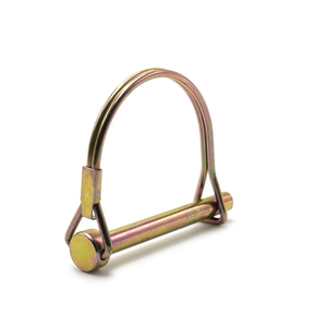 Goupille de sécurité ronde en acier au carbone zingué avec anneau de traction et clip, goupille de verrouillage en acier inoxydable 304 avec axe en D - Product Image 1