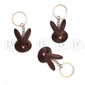 RTS Venta caliente orgánica cáscara de coco Pascua llavero animales llavero regalo para niños hombre mujer de Vietnam - Product Image 4