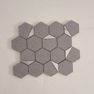 Azulejo en EveryCorner 73mm Hexágono Plata PVD Azulejo de mosaico de cerámica Mate para aplicaciones interiores Paredes de baño y áreas de Ducha - Product Image 1