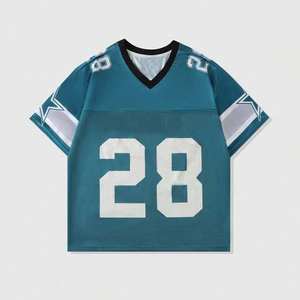 Maillot de football américain 2025 en gros – Qualité supérieure, cousu, respirant, en polyester, col en V, manches courtes, imprimé, pour le sport - Product Image 1