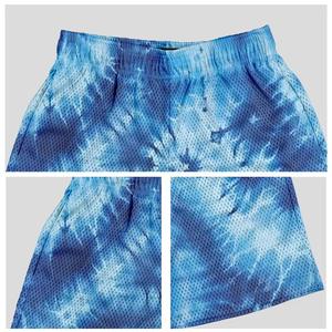 Custom Designed Logo Printed Quick Dry Elastic Waist Men's High Street Mesh <b>Shorts</b> <b>5</b> <b>Inch</b> <b>Inseam</b> Tie-Dye Pattern Drawstring - Product Image 5