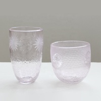 Vases en verre soufflé à la bouche Bixuan rose pâle, gravés, martelés, effet craquelé, motif étoile, porte-fleurs, style Art déco moderne, pour mariage