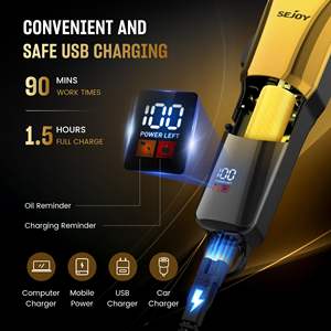 Kit de toilettage professionnel sans fil pour hommes, tondeuse à cheveux rechargeable pour la maison, tondeuse à barbe alimentée par batterie US - Product Image 5