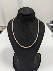 Collar de tenis con diamantes de corte redondo personalizables de 7.00 Ct DEF VVS, diamantes cultivados en laboratorio en oro macizo de 14K para fiesta de compromiso - Product Image 1