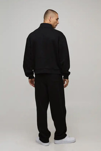 OEM Custom Oversized 100% Cotton Fleece Winter Half Zip Men's <b>Sweatshirt</b> Hoodie 2026 Premium Plus Size Embroidered Pocket <b>Long</b> - Product Image 2