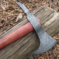 Hache traditionnelle en acier de Damas, tête en acier à motif artisanal avec manche en bois massif, hache en acier de Damas de qualité supérieure