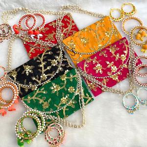 Recién llegado, recuerdo de boda hecho a mano, combo de trabajo de bordado, Cultch con brazalete y pendientes, regalos, brazaletes bordados eténicos - Product Image 5