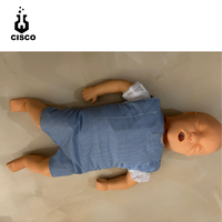 Maniquí de Medio Cuerpo para Entrenamiento de RCP en Niños, Ropa a Rayas Azules, Tono de Piel Medio, Material de Silicona Médica