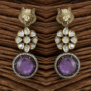 ต่างหูคลาสสิก Kundan ประดิษฐ์แฮนด์เมดพร้อมการชุบวิกตอเรียมีจําหน่ายในราคาสมเหตุสมผล - Product Image 5