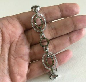 Women's Trendy 925 Sterling <b>Silver</b> Natural White and Multi Color Round Diamond Tennis <b>Bracelet</b> - Product Image 4