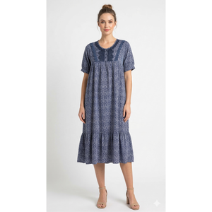 Camisón Corto Midi de TENCEL, Tela de Bambú de Lujo, Ultrasuave, Sedoso, Transpirable y Ecológico, Nuestro Vestido Casual Más Cómodo - Product Image 1