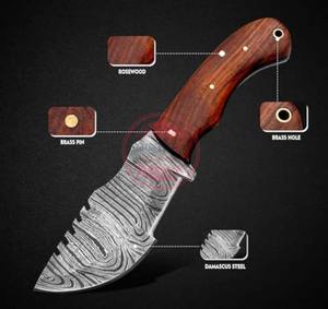 มีดติดตามดามัสกัสทำด้วยมือพร้อมปลอกหนัง - Product Image 4