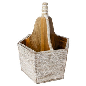 Rustic Vintage Wooden Handmade Dinnerware Caddy Stand Type Installation for <b>Kitchen</b> & <b>Tables</b> Use - Product Image 5