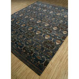 Alfombra de Lana Anudada a Mano Erbe AKWL-1060 Azul, Rectangular de 9x12, con Patrón Geométrico, para Decoración de Sala de Estar y Uso en Pasillos - Product Image 2