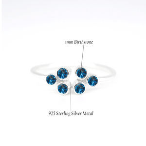 Wholesale 925 Sterling Silver Adjustable Band <b>Ring</b> Original Multi-Gemstone Tiny Quartz Amethyst Birthstone Jewelry for Women - Product Image 5