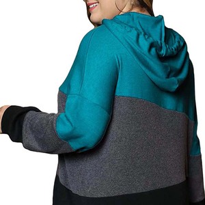 Nuevas mujeres de gran tamaño 100% algodón bloque Sudadera con capucha invierno peso pesado polar con bordado Rhinestone Logo impreso diseño - Product Image 6