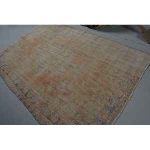 Alfombra vintage de 5.2x7.6 pies, alfombra turca, alfombra con diseño de plantas y árboles marrones - Product Image 4