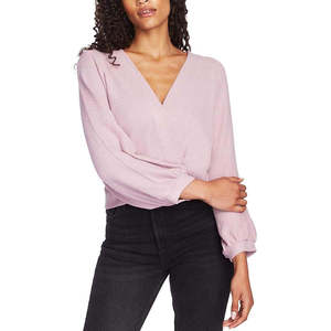 Women's Casual Pink Faux Wrap <b>Sweater</b> Breathable Soft <b>Cardigan</b> for Autumn <b>Long</b> Length Knitted Weave Front Logo Print Pattern - Product Image 5