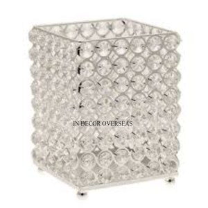 Cristaux clairs de qualité luxueuse perlés Top vente votive et bougeoir pour mariage et événements Centre de table et décor - Product Image 1