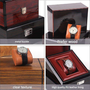 Caja de Reloj de Madera Negra Mate con Detalles Naranjas, Estuche de Lujo para Reloj Mecánico de Una Sola Ranura, Personalizable con Logotipo, Venta al Por Mayor - Product Image 5